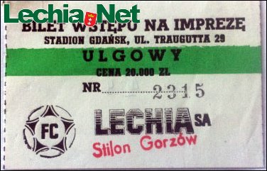 Bilet z meczu Lechia-Stilon Gorzów