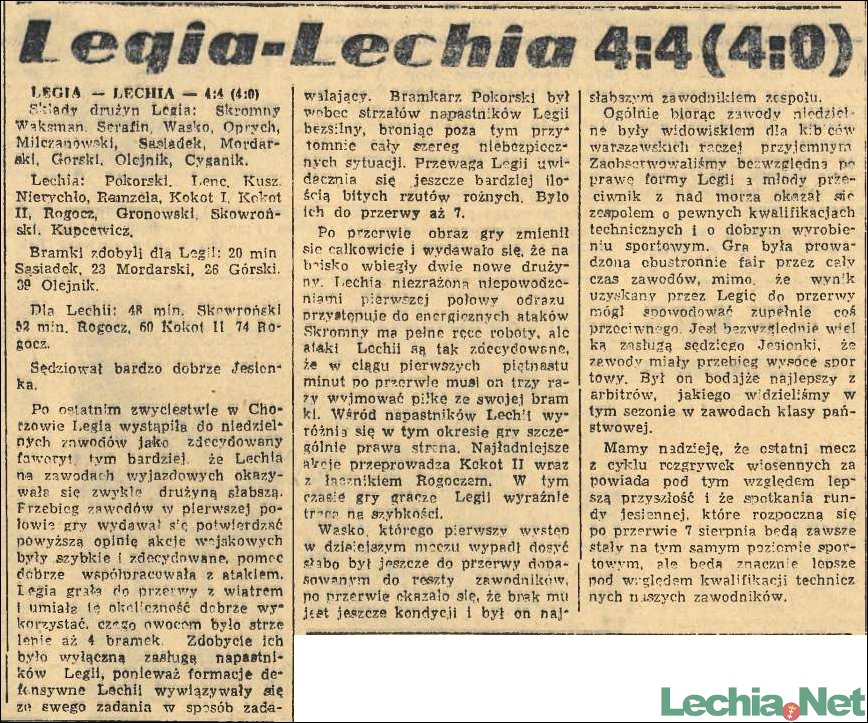 Relacja prasowa z meczu Legia Warszawa-Lechia