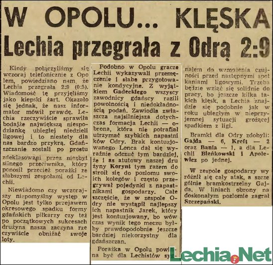 1961.09.04.Lechia przegrała z Odrą 2:9
