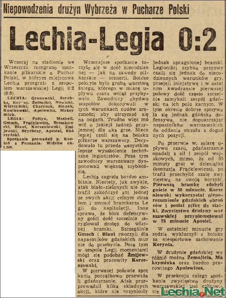 1965.11.22.Lechia-Legia Warszawa 0:2