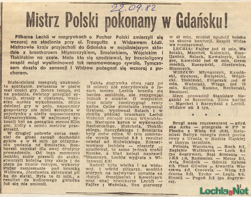 Relacja prasowa z meczu Lechia Gdańsk-Widzew Łódź
