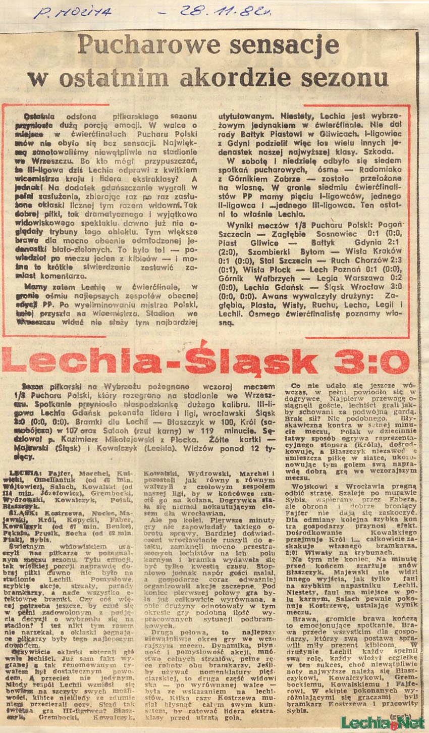 Relacja prasowa z meczu Lechia-Śląsk Wrocław