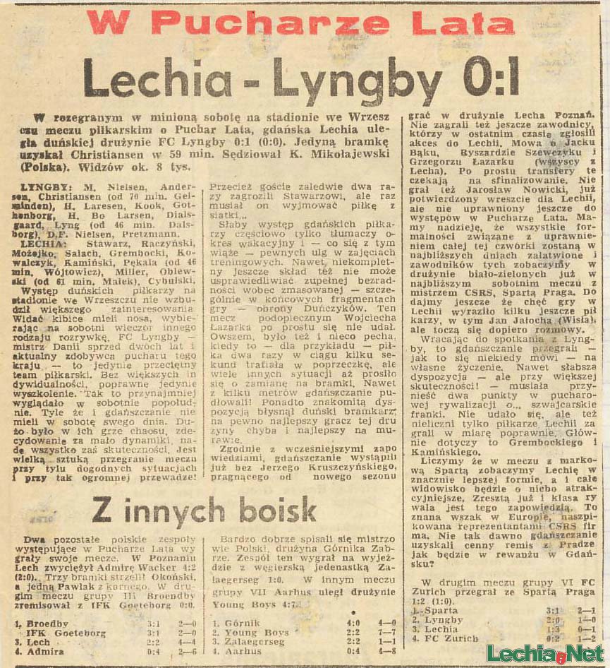 1985.07.06.puchar lata lechia lyngby 0 1