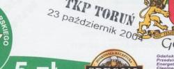 Bilet z sezonu 2004-2005 z meczu 2004.10.23.Lechia Gdańsk-TKP Toruń
