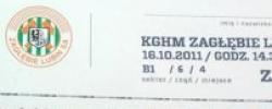 Bilet z sezonu 2011-2012 ze spotkania 2011.10.16.Zagłębie Lubin-Lechia Gdańsk