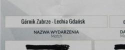 Bilet z sezonu 2017-2018 ze spotkania 2017.12.08.Górnik Zabrze-Lechia Gdańsk