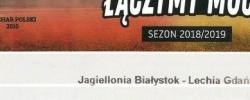 Bilet z sezonu 2018-2019 ze spotkania 2018.07.20.Jagiellonia Białystok-Lechia Gdańsk