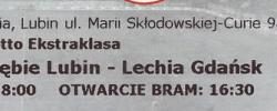 Bilet z sezonu 2018-2019 ze spotkania 2019.03.04.Zagłębie Lubin-Lechia Gdańsk