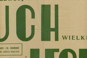 Plakat z sezonu 1946 ze spotkania 1946.05.26 Lechia Gdańsk-Ruch Wielkie Hajduki