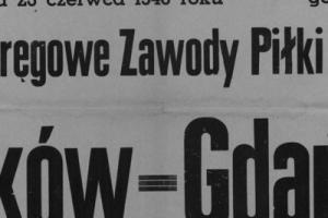 Plakat z sezonu 1946 ze spotkania 1946.06.23 Gdańsk-Kraków