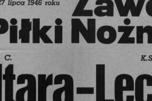 Plakat z sezonu 1946 ze spotkania 1946.07.27 Lechia Gdańsk-Baltara Londyn