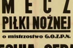 Plakat z sezonu 1946 ze spotkania 1946.11.17 Lechia Gdańsk-Gedania Gdańsk