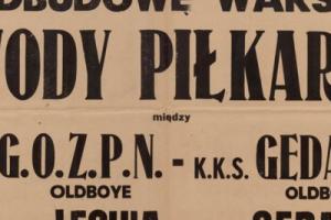 Plakat z sezonu 1947 ze spotkania 1947.09.27 Lechia Gdańsk-Gedania Gdańsk