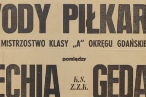 Plakat z sezonu 1948 ze spotkania 1948.04.25 Lechia Gdańsk-Gedania Gdańsk