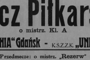 Plakat z sezonu 1948 ze spotkania 1948.05.06 Unia Tczew-Lechia Gdańsk
