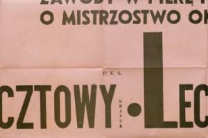 Plakat z sezonu 1948 ze spotkania 1948.05.27 Lechia Gdańsk-PKS Pocztowy Gdańsk