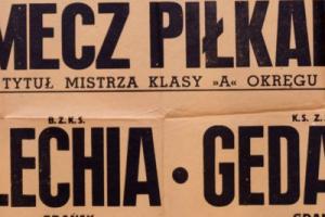 Plakat z sezonu 1948 ze spotkania 1948.06.06 Lechia Gdańsk-Gedania Gdańs