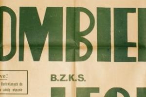Plakat z sezonu 1948 ze spotkania 948.09.12 Lechia Gdańsk-Szombierki Bytom