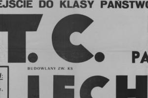 Plakat z sezonu 1948 ze spotkania 1948.10.03 Lechia Gdańsk-PTC Pabianice