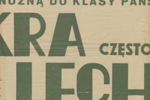 Plakat z sezonu 1948 ze spotkania 1948.10.31 Lechia Gdańsk-Skra Częstochowa