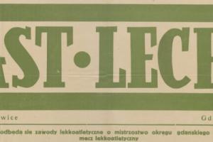 Plakat z sezonu 1949 ze spotkania 1949.06.05 Lechia Gdańsk-Piast Gliwice