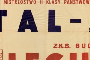 Plakat z sezonu 1950 ze spotkania 1950.04.16 Lechia Gdańsk-Stal Sosnowiec
