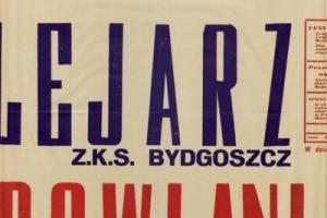 Plakat z sezonu 1950 ze spotkania 1950.08.20 Lechia Gdańsk-Kolejarz Bydgoszcz