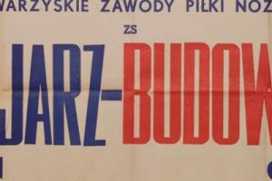 Plakat z sezonu 1951 ze spotkania 1951.09.09.Budowlani Gdańsk-Kolejarz Poznań