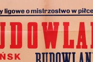 Plakat z sezonu 1954 ze spotkania 1954.10.10.Budowlani Opole-Budowlani Gdańsk