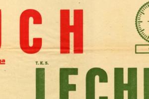 Plakat z sezonu 1956 ze spotkania 1956.03.12 Lechia Gdańsk-Ruch Chorzów