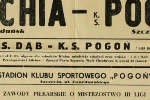 Plakat z sezonu 1960 ze spotkania 1960.10.16 Pogoń Szczecin-Lechia Gdańsk