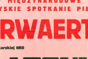 Plakat z sezonu 1966 ze spotkania 1966.08.07 Lechia Gdańsk-Vorwaerts Rostock (NRD)