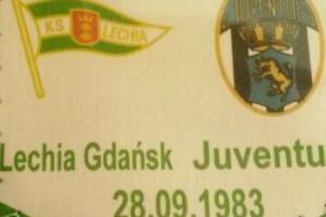 Proporczyk z sezonu 1983/84 ze spotkania 1983.09.28.Lechia Gdańsk-Juventus Turyn