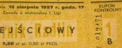 Bilet ze spotkania 1957.08.15.Lechia Gdańsk-Górnik Radlin