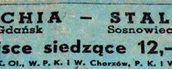 Bilet ze spotkania 1957.09.01.Stal Sosnowiec-Lechia Gdańsk