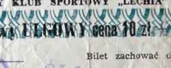 Bilet ze spotkania 1982.11.28.Lechia Gdańsk-Śląsk Wrocław