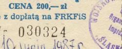 Bilet z sezonu 1986-1987 ze spotkania 1987.05.10.Śląsk Wrocław-Górnik Zabrze
