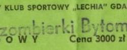 Bilet z sezonu 1990-1991 ze spotkania 1990.11.17.Lechia Gdańsk-Szombierki Bytom