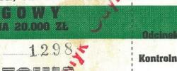 Bilet z sezonu 1992-1993 ze spotkania 1992.11.15.Lechia Gdańsk-Bałtyk Gdynia