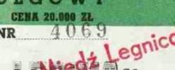 Bilet z sezonu 1992-1993 ze spotkania 1993.03.27.Lechia Gdańsk-Miedź Legnica
