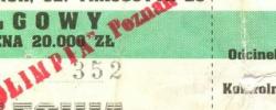 Bilet z sezonu 1993-1994 ze spotkania 1993.07.31.Lechia Gdańsk-Olimpia Poznań