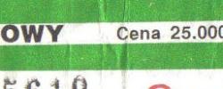 Bilet z sezonu 1993-1994 ze spotkania 1994.05.14.Lechia Gdańsk-Gwardia Koszalin