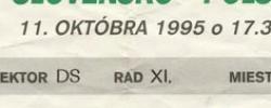 Bilet z sezonu 1995-1996 ze spotkania 1995.10.11.Słowacja-POLSKA