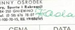Bilet z sezonu 1997-1998 ze spotkania 1998.03.28.Stolem Gniewino-Lechia Gdańsk