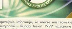 Karnet z rundy jesiennej z sezonu 1999-2000