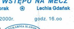 Bilet z sezonu 2000-2001 z meczu 2000.09.12.Jeziorak Iława-Lechia Gdańsk