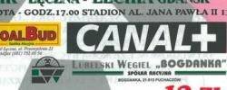 Bilet z sezonu 2000-2001 z meczu 2001.05.19.Górnik Łęczna-Lechia Gdańsk
