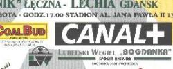 Bilet z sezonu 2000-2001 z meczu 2001.05.19.Górnik Łęczna-Lechia Gdańsk