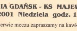 Bilet z sezonu 2001-2002 z meczu 2001.10.14.Lechia Gdańsk-KS Majewo