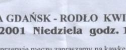 Bilet z sezonu 2001-2002 z meczu 2001.11.18.Lechia Gdańsk-Rodło Kwidzyn (PP)